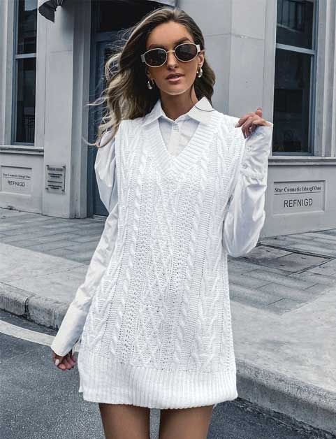 knitted-vest-white-women-shein
