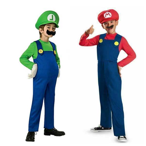 Kids-Super-Mario-Bros-Luigi-Costume-Boys-Girls-Cosplay-Fancy-Dress-Outfits-Suits