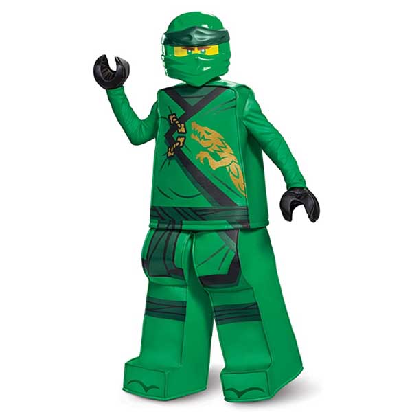 Lloyd-Costume-for-Kids,-Prestige-Lego-Ninjago-Legacy-Themed-Children's-Charcter-Outfit,-Child-Size-Small-(4-6)-Green
