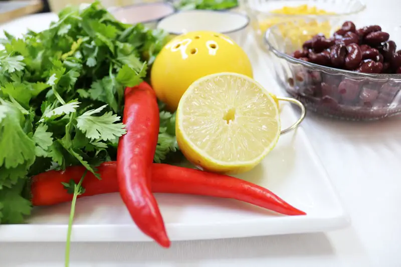 One-Pot-Mexican-Quinoa-with-Lazy-Guacamole-Ingredients