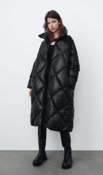 black flufy coat zara women