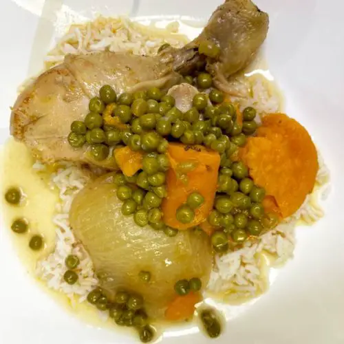 chicken-stew-with-sweet-potatoes-carrots-and-peas