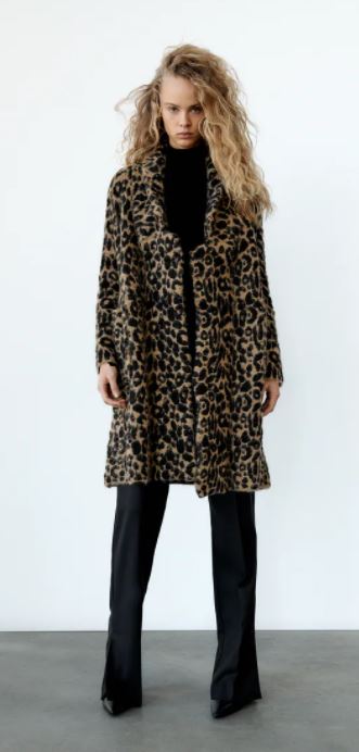 leopard zara coat women