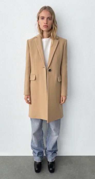 nude zara coat women